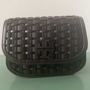 Tory Burch Britten Woven Saddle Bag